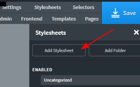 Oxygen Visual Editor - Add Stylesheet